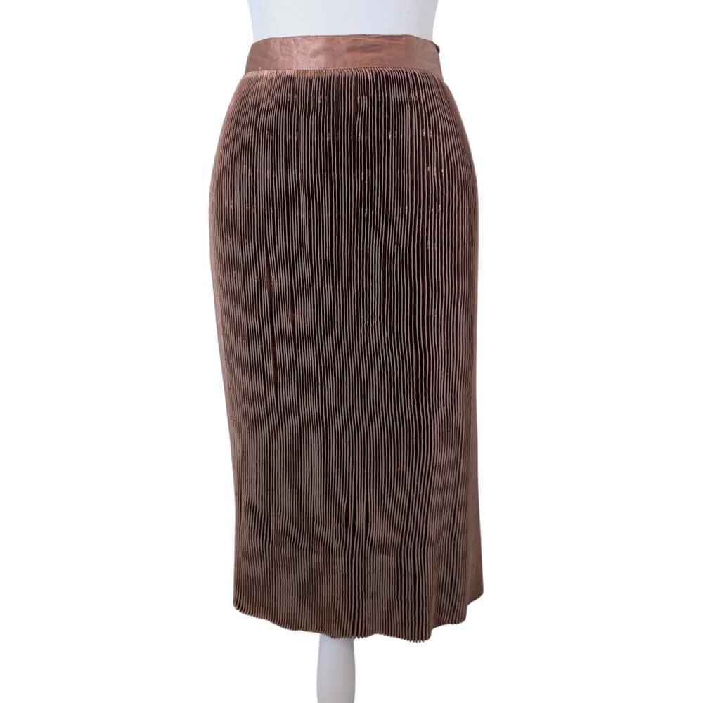 Vintage 1970s Emmanuelle Khanh Double Layer Accordian Skirt Small